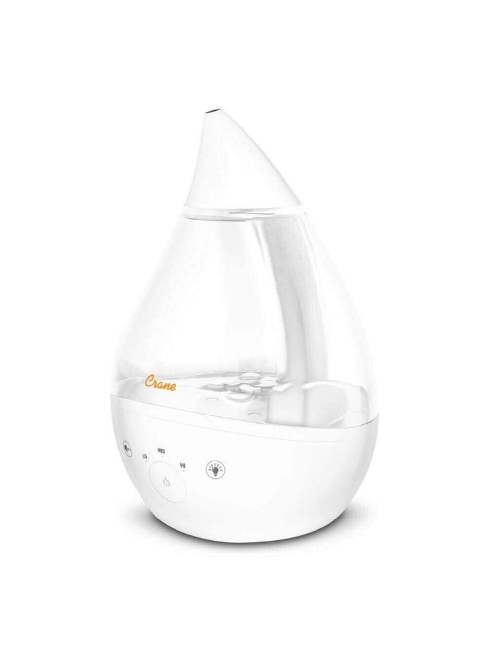 CRANE - 1 Gal. Drop Cool Mist Humidifier with Sound Machine - Clear/White